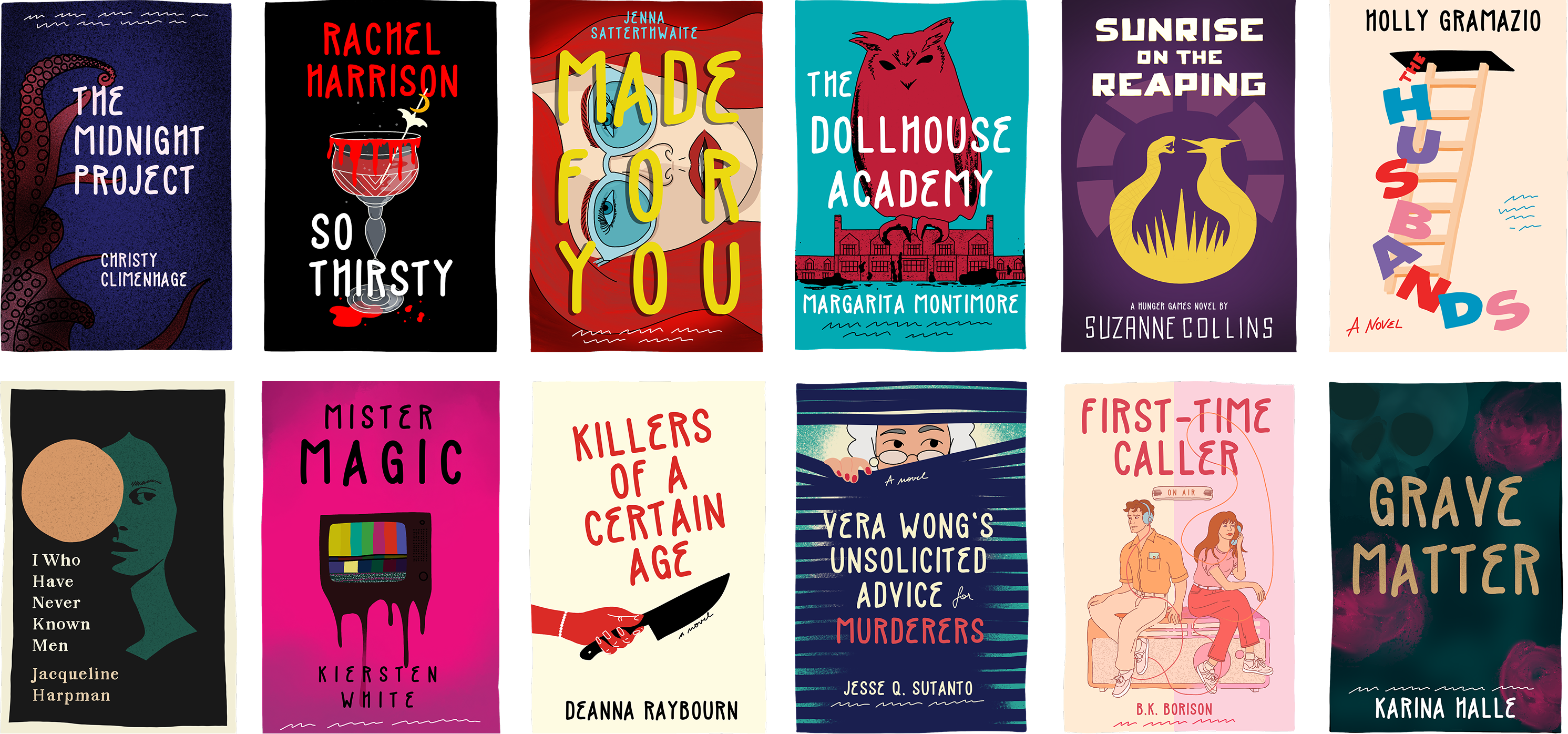 illustrations of 12 fave books of the year